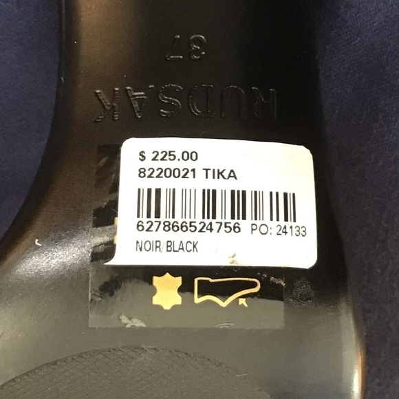 Rudsak Tika heeled shoes ankle tied black leather strap silver hot pumps new 37 - Picture 9 of 14